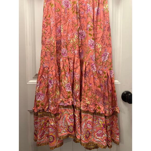 NWT R. Vivimos Women’s Boho Whimsical Tiered Ruffle Maxi Dress Size L 12/14 Pink - Picture 6 of 11